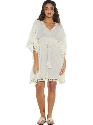 S24C209 - Caftano corto Jade Plant Baba Design - Gipsy Fashion Wear