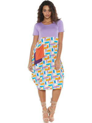 S24D13 - Vestito longuette Aralia Green Ocean Baba Design - Gipsy Fashion Wear