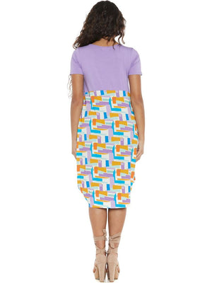 S24D13 - Vestito longuette Aralia Green Ocean Baba Design - Gipsy Fashion Wear