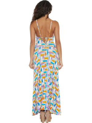 S24D28 - Vestito lungo Aralia Green Ocean Baba Design - Gipsy Fashion Wear