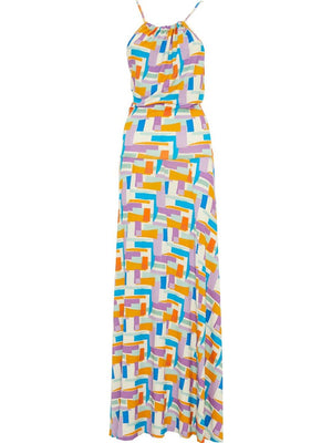 S24D28 - Vestito lungo Aralia Green Ocean Baba Design - Gipsy Fashion Wear