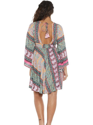 S24D304 - Vestito manica lunga Musa Leaf Baba Design - Gipsy Fashion Wear