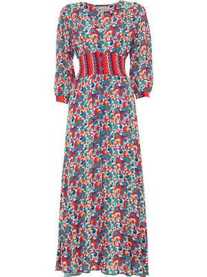 S24D33 - Vestito lungo Flowering Calathea Baba Design - Gipsy Fashion Wear