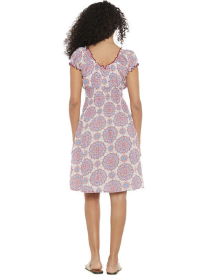 S24D34 - Vestito longuette Floating Lotus Baba Design - Gipsy Fashion Wear