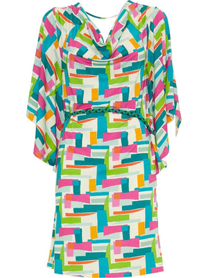 S24D43 - Vestito corto Aralia Green Ocean Baba Design - Gipsy Fashion Wear