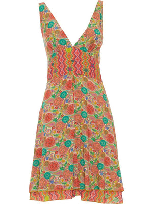 S24D46- Vestito corto Guzmania Beach Baba Design - Gipsy Fashion Wear