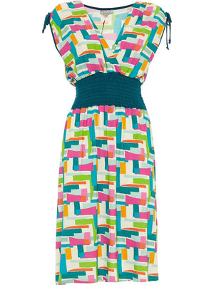 S24D57 - Vestito corto Aralia Green Ocean Baba Design - Gipsy Fashion Wear