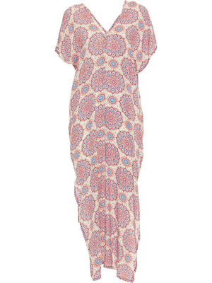 S24HBD02 - Caftano lungo Floating Lotus Happy Baba di Baba Design - Gipsy Fashion Wear