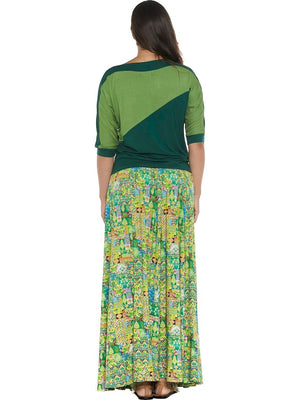 S24HBSK02 - Gonna lunga Camellia Sunrise Happy Baba di Baba Design - Gipsy Fashion Wear
