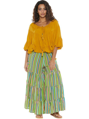 S24P11 - Pantalone largo Passiflora Shell Baba Design - Gipsy Fashion Wear