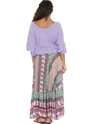 S24SK300 - Gonna lunga Musa Leaf Baba Design - Gipsy Fashion Wear