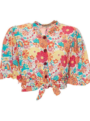 S24T05 - Camicetta Gardenia Blossom Baba Design - Gipsy Fashion Wear