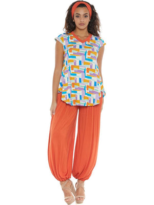 S24T13 - Maglia svasata Aralia Green Ocean Baba Design - Gipsy Fashion Wear