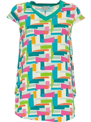 S24T13 - Maglia svasata Aralia Green Ocean Baba Design - Gipsy Fashion Wear