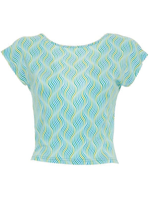 S24T24 - Top corto Heliconia Sky Baba Design - Gipsy Fashion Wear