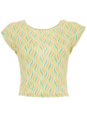 S24T24 - Top corto Heliconia Sky Baba Design - Gipsy Fashion Wear