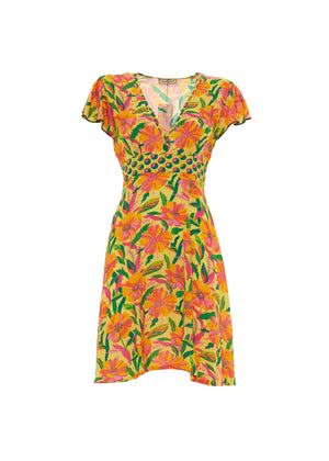 S25D11 - Vestito svasato Flowers Paradise di Baba Design - Gipsy Fashion Wear