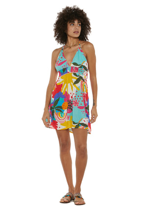 S25D20 - Vestito corto Sun Palette di Baba Design - Gipsy Fashion Wear