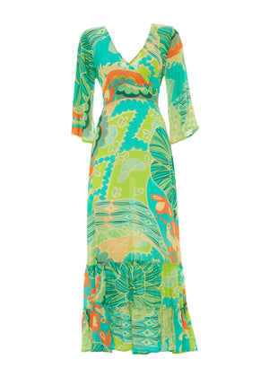 S25D309 - Vestito lungo Mystic Lagoon di Baba Design - Gipsy Fashion Wear