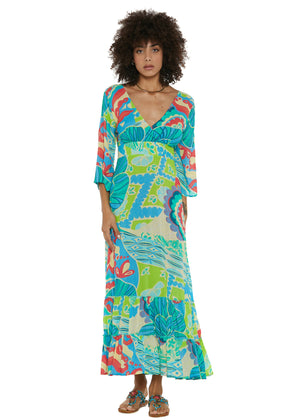 S25D309 - Vestito lungo Mystic Lagoon di Baba Design - Gipsy Fashion Wear