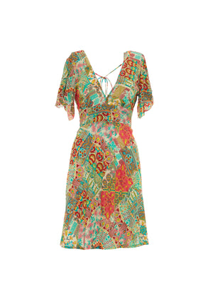 S25D312 - Vestito corto Sunset Sail di Baba Design - Gipsy Fashion Wear