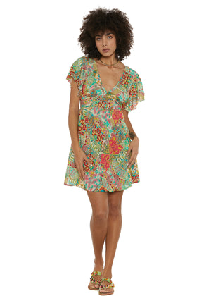 S25D312 - Vestito corto Sunset Sail di Baba Design - Gipsy Fashion Wear