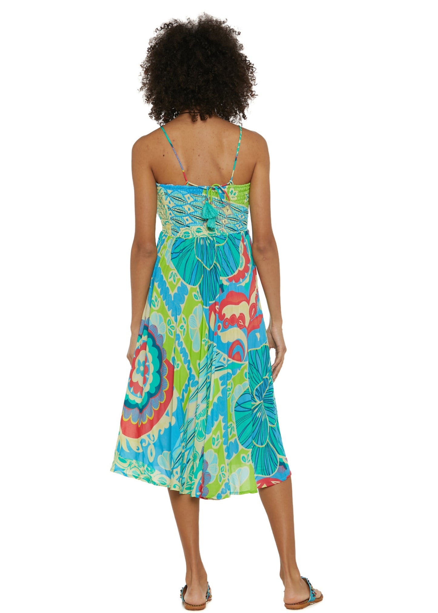 S25D320 - Mystic Lagoon Midi Dress by Baba Design