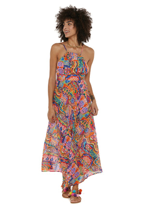 S25D327 - Vestito lungo Mosaic Marine di Baba Design - Gipsy Fashion Wear