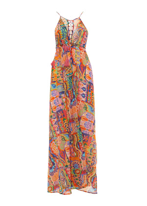 S25D331 - Vestito lungo Mosaic Marine di Baba Design - Gipsy Fashion Wear