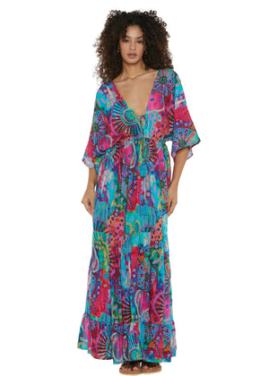 S25D334 - Vestito lungo Azure Horizon di Baba Design - Gipsy Fashion Wear