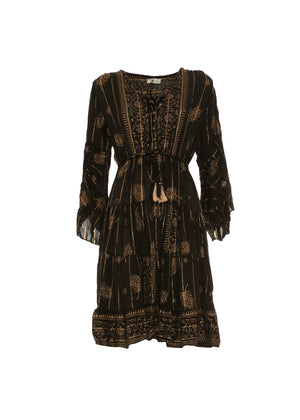 S25D412 - Vestito corto Golden Sand di Baba Design - Gipsy Fashion Wear