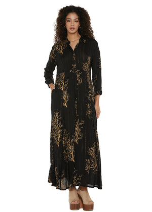 S25D413 - Vestito lungo Seaweed Fever di Baba Design - Gipsy Fashion Wear