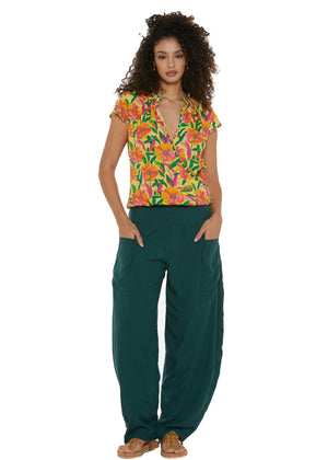 S25P04 - Pantaloni Flowers Paradise di Baba Design - Gipsy Fashion Wear