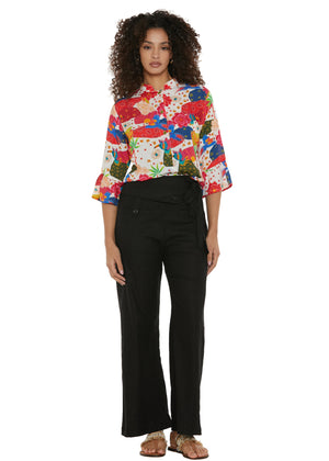 S25P07 - Pantalone tinta unita Tropical Parrot di Baba Design - Gipsy Fashion Wear