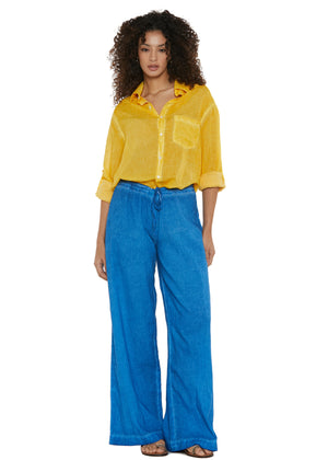 S25P200 - Pantalone tinta unita Oceans Waves di Baba Design - Gipsy Fashion Wear