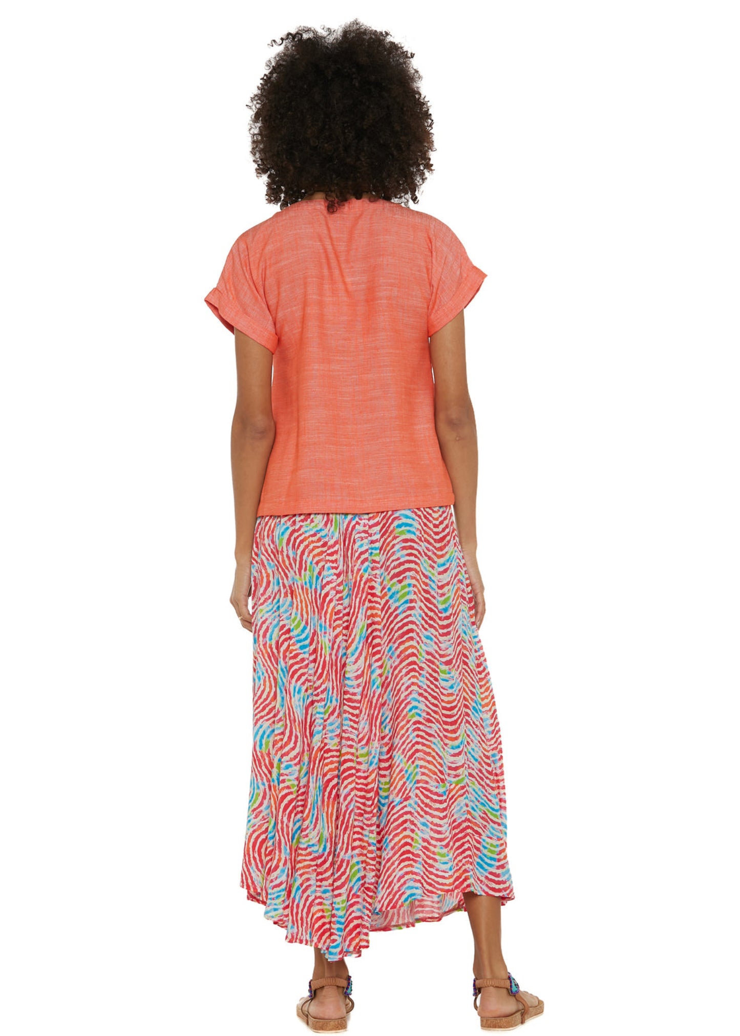 S25SK302 - Ocean Waves Long Skirt by Baba Design