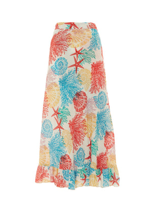 S25SK400 - Gonna lunga Coral Reef di Baba Design - Gipsy Fashion Wear