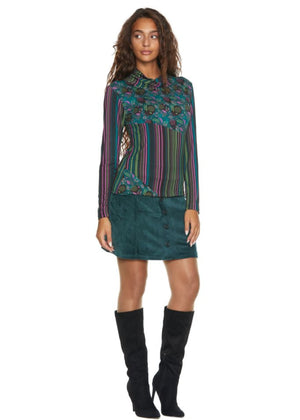 W23SK08 - Minigonna in velluto Londra Baba Design - Gipsy Fashion Wear