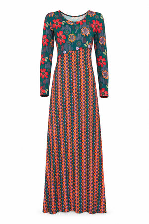 W24D02 - Vestito lungo Colors Revolution di Baba Design - Gipsy Fashion Wear