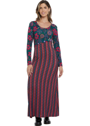 W24D02 - Vestito lungo Colors Revolution di Baba Design - Gipsy Fashion Wear