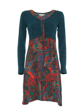 W24D25 - Vestito corto svasato Spray Soul di Baba Design - Gipsy Fashion Wear