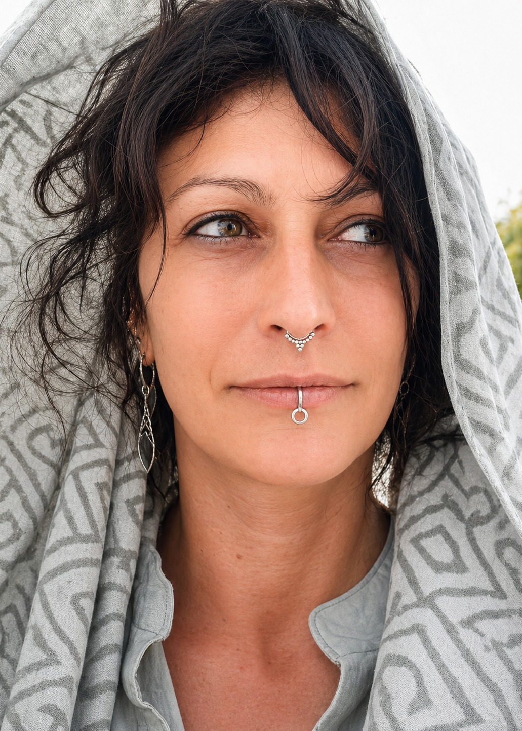 Tribal Future - Sterling Silver Non-Pierced Lip Cuff