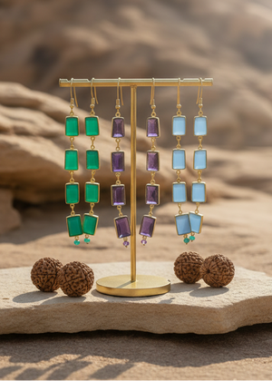 Orecchini Queen Stone - sfondo crema pulito