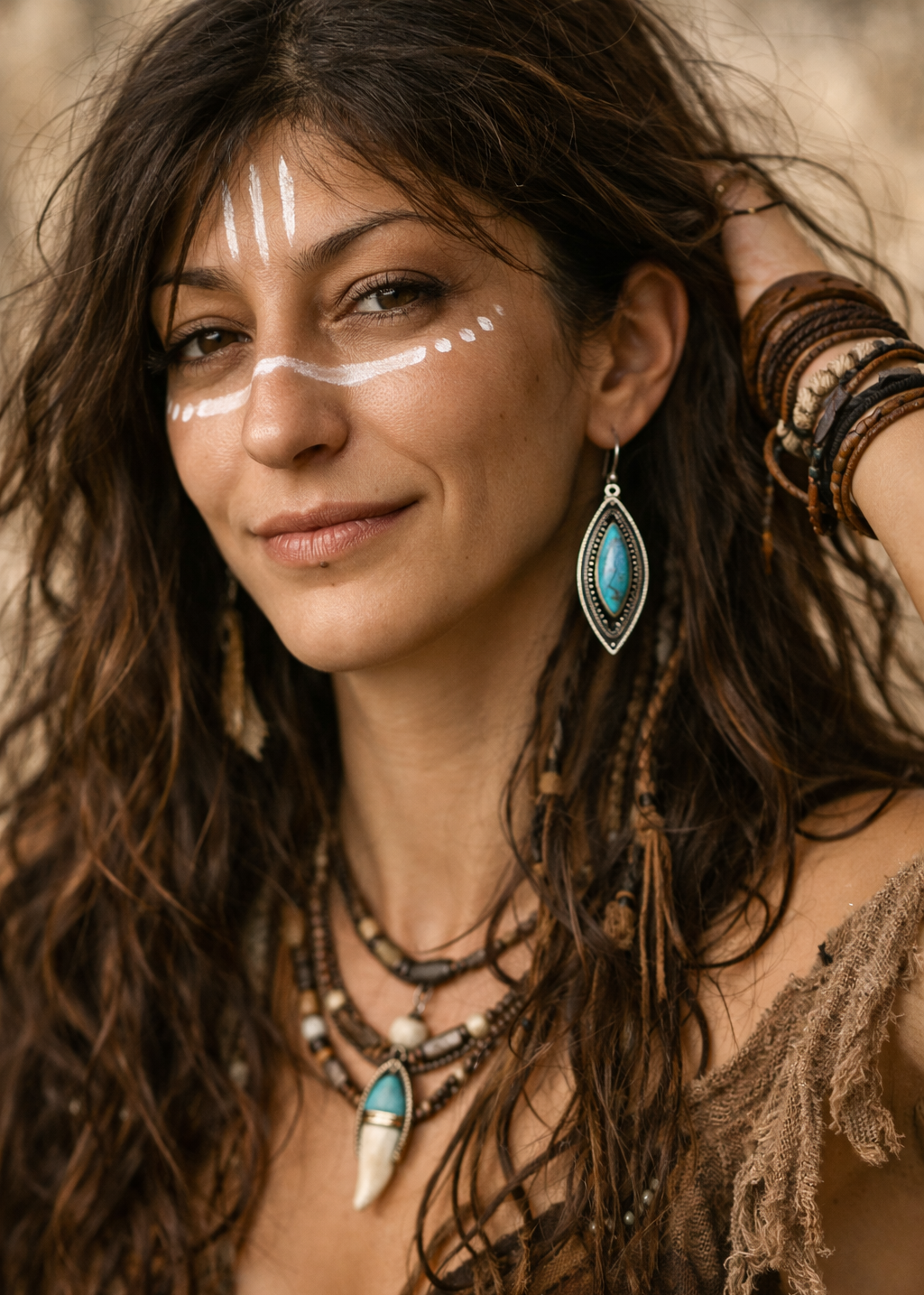 Orecchini Nefertiti | Pendenti Argento 925 con Turchese Naturale