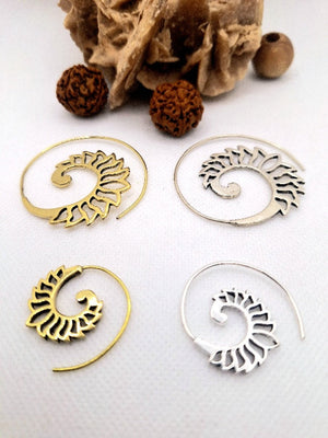 Orecchini Spirale Fiore di Loto - Gipsy Fashion Wear