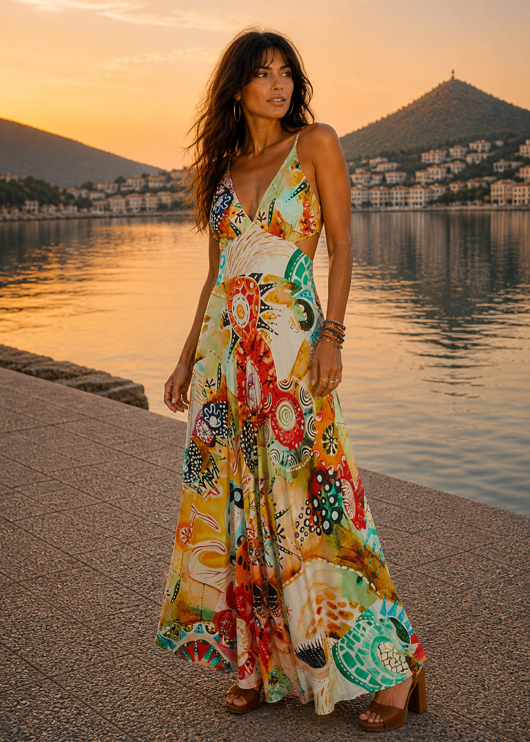 Marigold Mood Fluid Viscose Long Dress