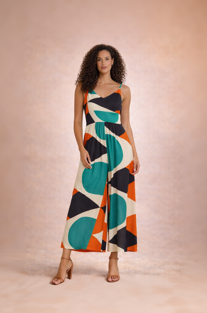 Jumpsuit Tangerine Dream Stampa Geometrica - Baba Design
