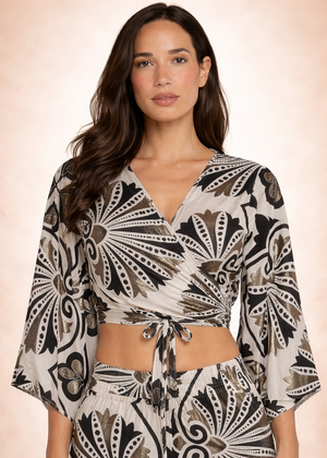 S26T400 Wrap Top Vanilla Pop Baba Design - Gipsy Fashion Wear