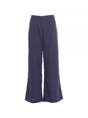 Pantaloni curvy ampi tinta unita Art on Wall - Happy Baba, variante Blu, foto originale del prodotto