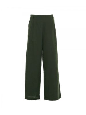 Pantaloni curvy ampi tinta unita Art on Wall - Happy Baba, variante Verde, foto originale del prodotto